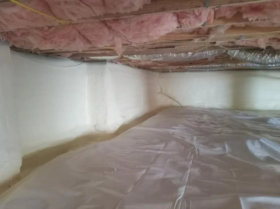 Crawl space encapsulation with closed-cell spray foam for Roof Maintenance in Schenectady